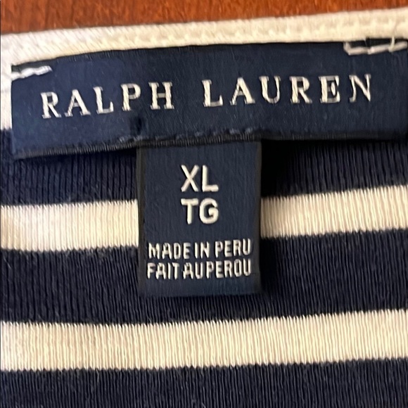 Ralph Lauren Nautical Striped T Shirt Boat Neck XL - Picture 4 of 5